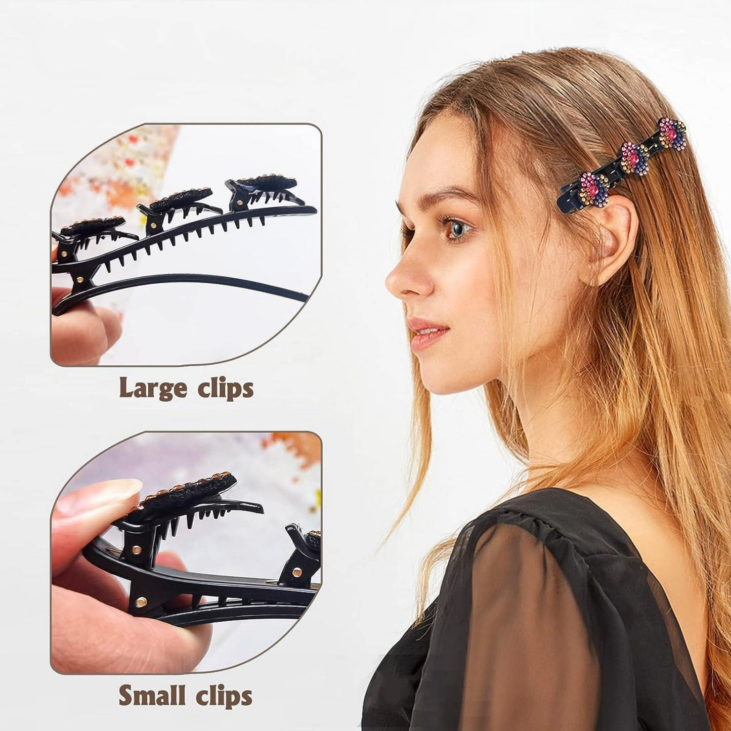 Sparkling Crystal Stone Two Hair Clips