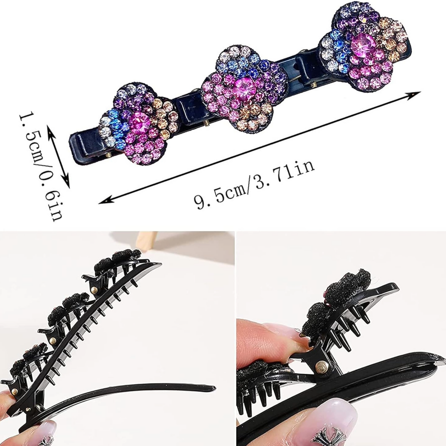 Sparkling Crystal Stone Two Hair Clips